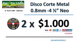 DISCO DE CORTE 0.8MM 41/2 ( 2 X $ 1.000)